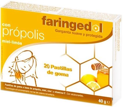 Pastylki na ból gardła Faringedol Honey tabletek 20 stz (8424657509068) - obraz 1