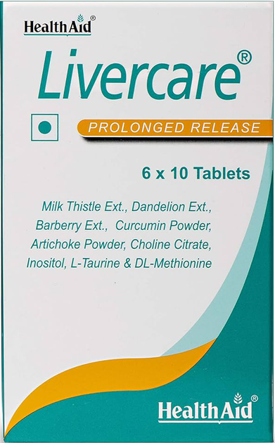 Натуральна харчова добавка Health Aid Livercare 60 таблеток (5019781000265) - зображення 1