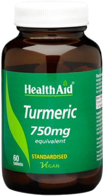 Suplement diety Health Aid Turmeric 750 mg 60 kapsułek (5019781025688) - obraz 1
