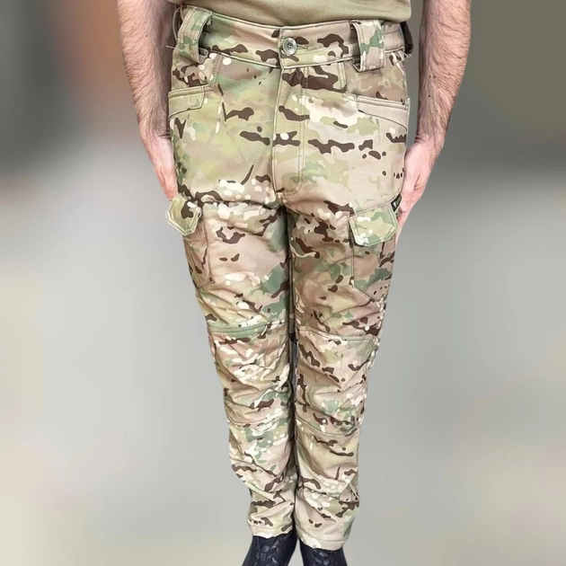 Штани тактичні зимові Wolftrap, SoftShell з флісом, розмір XL, Мультикам, штани для військових софтшелл - зображення 1
