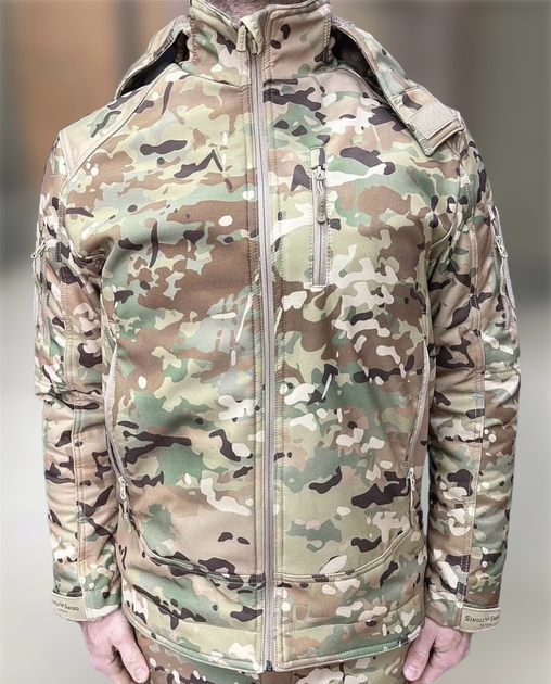 Куртка тактическая зимняя Softshell, Single Sword, Мультикам, M, теплая зимняя куртка для военных софтшелл - изображение 2
