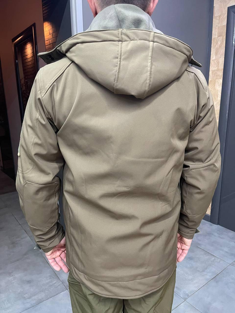 Куртка тактическая WOLFTRAP, Softshell, цвет Олива, размер M, зимняя флисовая куртка для военных - изображение 2