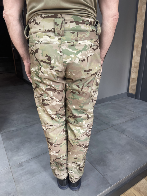 Штани тактичні зимові Wolftrap, SoftShell з флісом, розмір 3XL, Мультикам, штани для військових софтшел - зображення 2