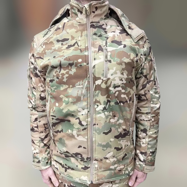 Куртка тактична зимова Softshell, Single Sword, Мультикам, розмір XXL, тепла зимова куртка для військових софтшел - зображення 1