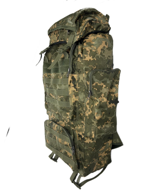 Рюкзак військовий 60 л ТТХ Polycordura 900D, піксель - зображення 2
