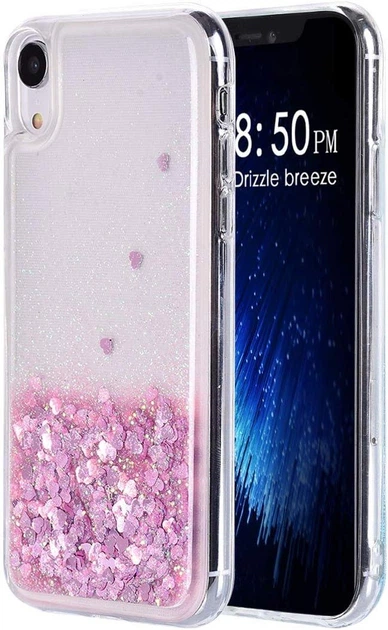 Чехол Glitter для Iphone XR бампер жидкий блеск розовый - Фото 1 Чехол Glitter для Iphone XR бампер жидкий блеск розовый - изображение 1