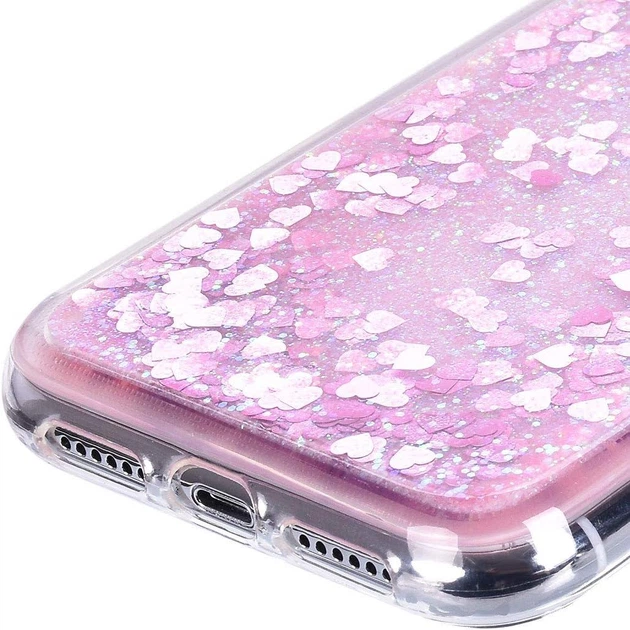 Чехол Glitter для Iphone XR бампер жидкий блеск розовый - Фото 5 Чехол Glitter для Iphone XR бампер жидкий блеск розовый - изображение 5