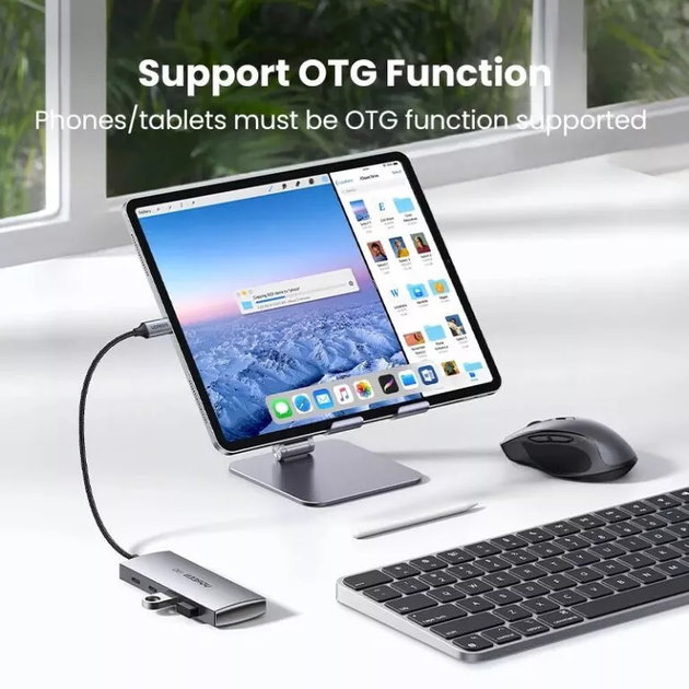 USB-хаб UGREEN CM480 USB-C to 2× USB 3.2+2×USB-C Adapter 10G (UGR-30758) (UGR-30758) - зображення 3