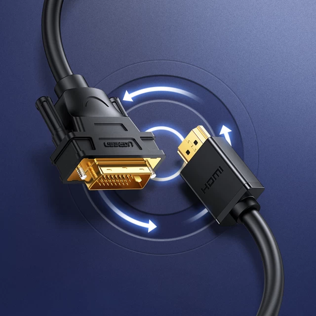 Кабель UGREEN HD106 HDMI to DVI Cable 2m (Black) (UGR-10135) (UGR-10135) - изображение 2