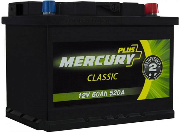 Аккумулятор автомобильный 60Ач 520А "+" справа MERCURY, P47295, / - изображение 1
