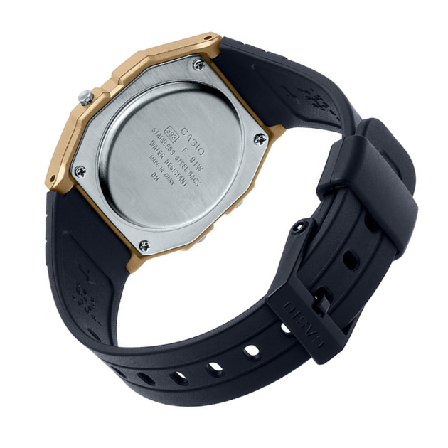 Наручные часы Касио Ретро Casio F-91W retro с золотистым корпусом - изображение 4