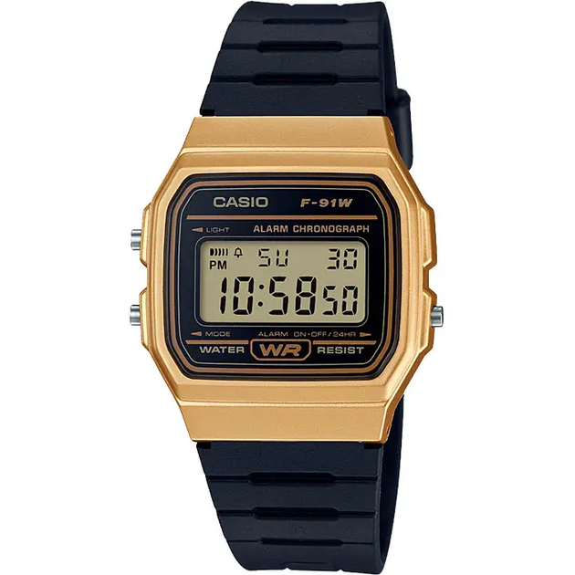 Наручные часы Касио Ретро Casio F-91W retro с золотистым корпусом - изображение 5