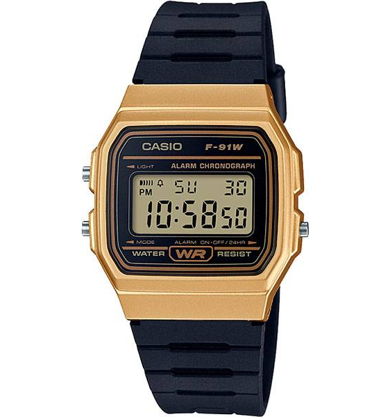 Наручные часы Касио Ретро Casio F-91W retro с золотистым корпусом - изображение 8