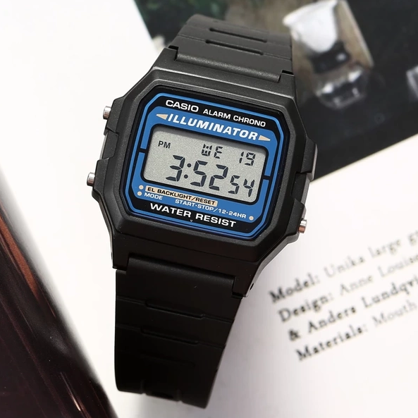 Наручные часы Casio черные F-105W с подсветкой на весь экран - изображение 5