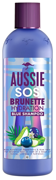 Szampon do włosów Aussie SOS Hydration Vegan Blue Shampoo for Brunette Hair 290 ml (8006540906842) - obraz 1