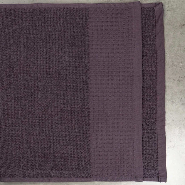 Полотенце махровое Вафельний Бордюр GM Textile 40х70см 500г/м2 (Темный Виноград) - изображение 4