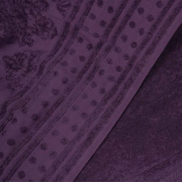 Простынь-покрывало жаккардовое махровое 100% Хлопок GM TEXTILE 150x200см 400г/м2 (Виноград) - изображение 4