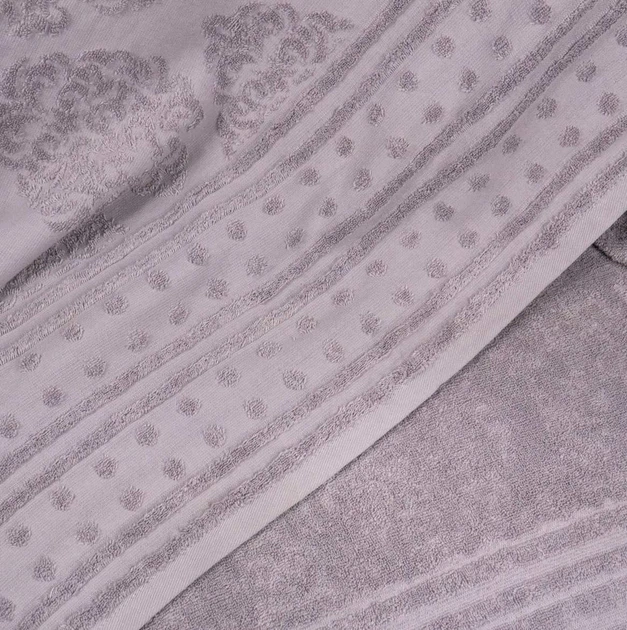 Простынь-покрывало жаккардовое махровое 100% Хлопок GM TEXTILE 150x200см 400г/м2 (Светло-Лавандовый) - изображение 2