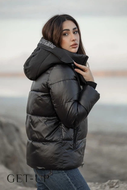 Женская зимняя короткая куртка YIMOSIS L черная 902172 - изображение 9