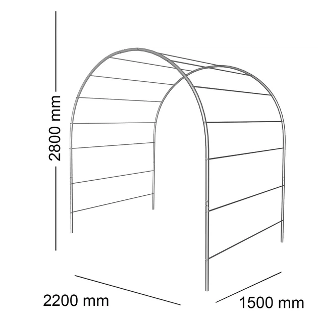 Опора для растений Арка садовая 2800*2200*1500 (D24/D12) - изображение 2