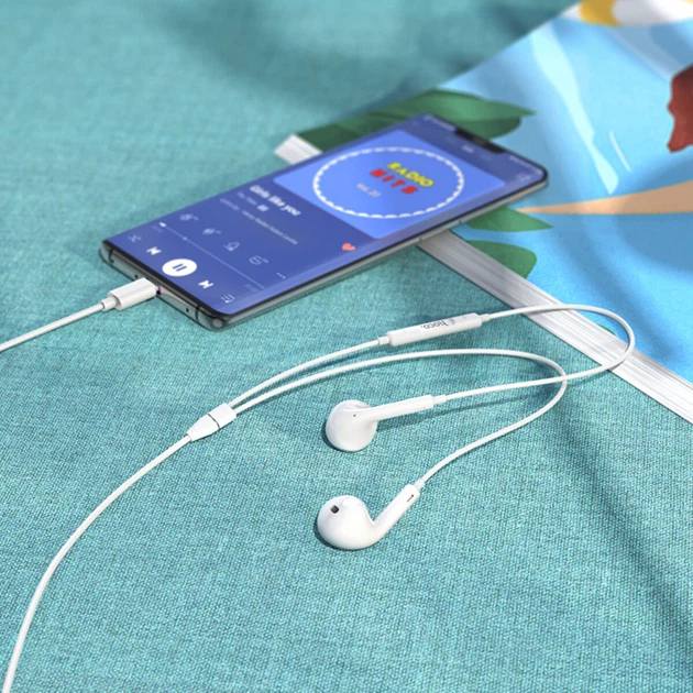 Навушники HOCO M1 Max crystal earphones for Type-C with mic White - изображение 3