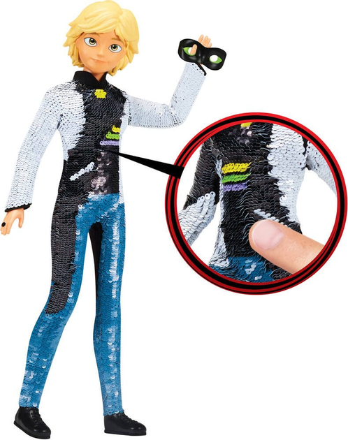 Lalka Playmates Miraculous Fashion Flip Adrien i strój Czarnego Kota 26 cm (43377501954) - obraz 3