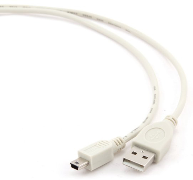 Kabel Cablexpert USB 2.0 - mini USB 0.9 m White (CC-USB2-AM5P-3) - obraz 2