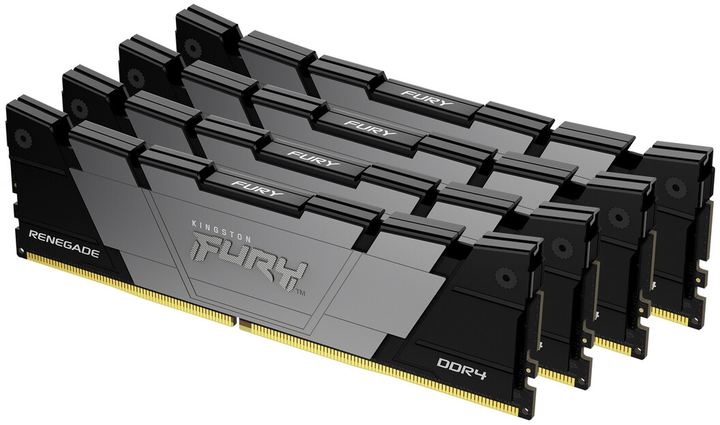 Оперативная память Kingston Fury DDR4-3600 32768MB PC4-28800 (Kit of 4x8192) Renegade (KF436C16RB2K4/32) - изображение 1