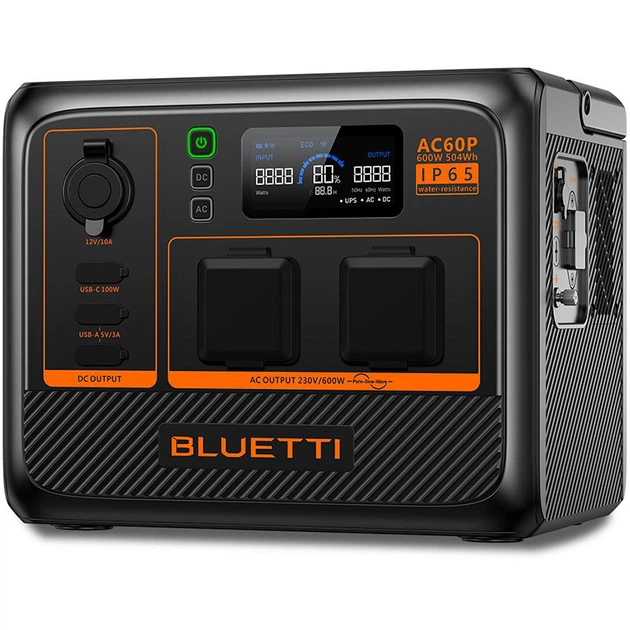 Зарядна станція Bluetti AC60P / 600 Вт / 504 Вт⋅год / LiFePO4 (P-AC60P-EU-GY-BL-010) - зображення 5