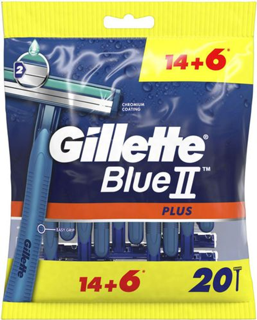 Станок для гоління Gillette Blue II Plus 14 + 6 шт (7702018477661) - зображення 1