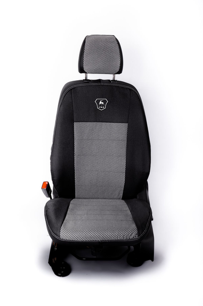 Комплект модельных чехлов AMI.AUTO из автоткани черно-серые на Волга 3110 (Volga 3110) 1992-2004 седан - изображение 4