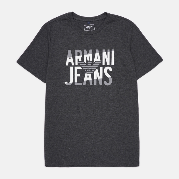 Акция на Футболка Armani Jeans 9182.50 S (44) Темно-сіра от Rozetka