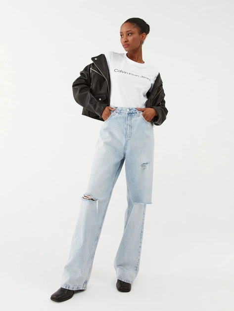 Koszulka damska basic Calvin Klein Jeans J20J220253-YAF L Biała (8719856759919) - obraz 3