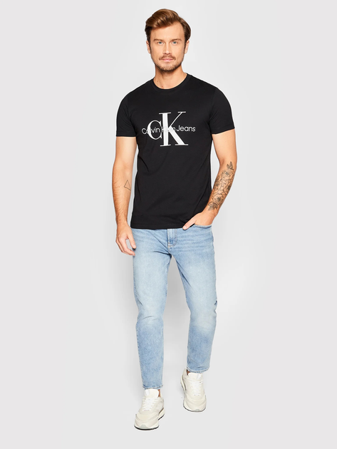 Футболка бавовняна чоловіча Calvin Klein Jeans J30J320935-BEH M Чорна (8719855868933) - зображення 3