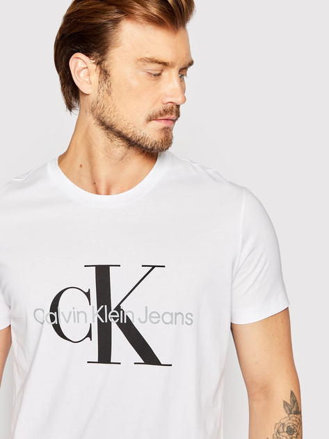 Футболка бавовняна чоловіча Calvin Klein Jeans J30J320935-YAF XL Біла (8719855868872) - зображення 4