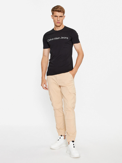 Koszulka męska bawełniana Calvin Klein Jeans J30J322552-BEH M Czarna (8719856760373) - obraz 3