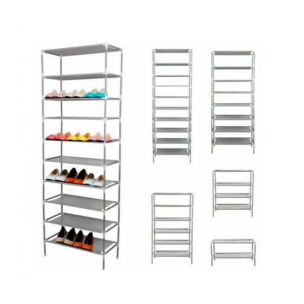 Складной тканевый шкаф стеллаж TOPA для обуви на 9 полок Compages shoes shelf T-1099 Серый - Фото 3 Складной тканевый шкаф стеллаж TOPA для обуви на 9 полок Compages shoes shelf T-1099 Серый - изображение 3