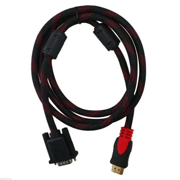 Кабель HDMI-VGA позолочений посилений V1.4 тато-тато аудіо відео шнур адаптер перехідник, 1,5м - Фото 3 Кабель HDMI-VGA позолочений посилений V1.4 тато-тато аудіо відео шнур адаптер перехідник, 1,5м - зображення 3