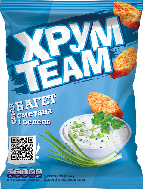 Упаковка багета ХрумTeam Сметана та зелень 60 г х 24 шт (1.44 кг) (4823063127110) - изображение 2