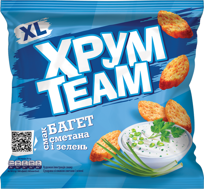 Упаковка багета ХрумTeam Сметана та зелень 100 г х 24 шт (2.4 кг) (4823063126991) - Фото 2 Упаковка багета ХрумTeam Сметана та зелень 100 г х 24 шт (2.4 кг) (4823063126991) - изображение 2