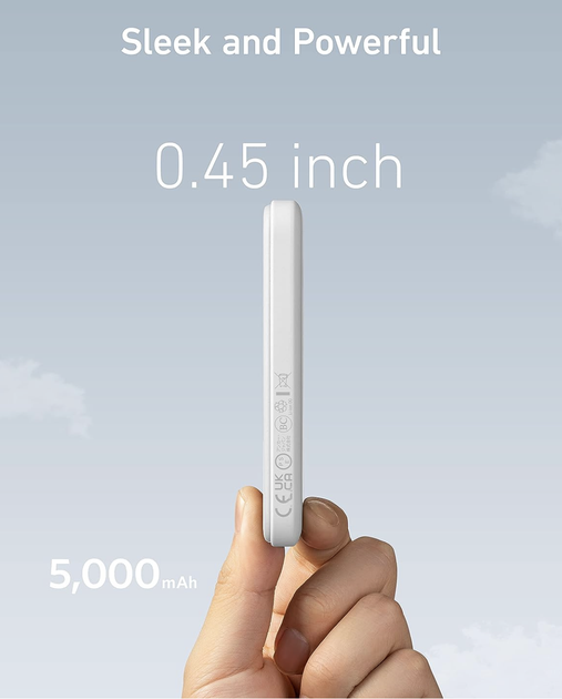 Магнітна батарея Anker 621 Magnetic Magsafe Powerbank 5000mAh iPhone 17/17 Pro/17 Pro Max, iPhone 16/15/14/13/12 Series White (A1610) - зображення 5