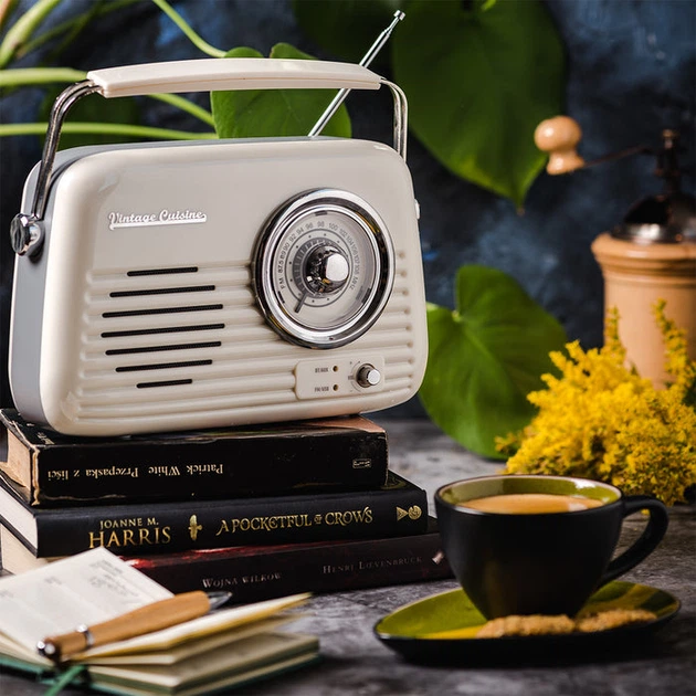 Кухонне радіо Vintage Cuisine ретро з Bluetooth та акумулятором Біле - изображение 2