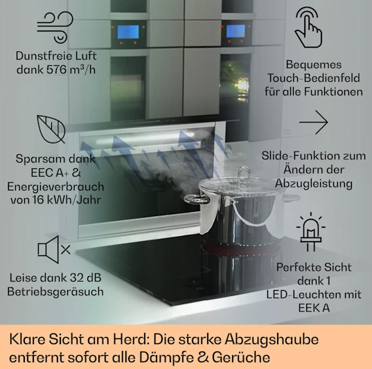 Вытяжка Klarstein Royal Flush Eco 60 см, 576 м³/ч - изображение 4