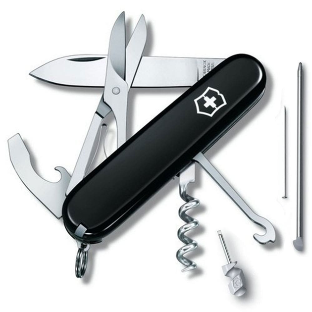 Швейцарский нож Victorinox COMPACT 91мм/15 функций, черные накладки - изображение 1