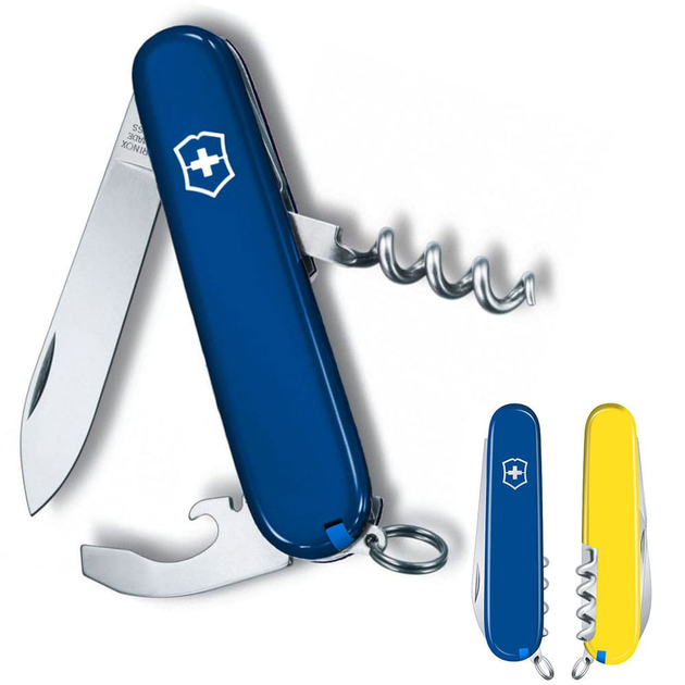 Швейцарський ніж Victorinox WAITER UKRAINE 84мм/9 функцій, синьо-жовті накладки - зображення 2