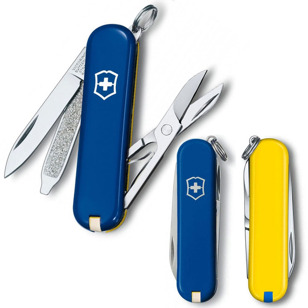 Швейцарський ніж Victorinox CLASSIC SD UKRAINE 58мм/7 функцій, синьо-жовтий - зображення 1