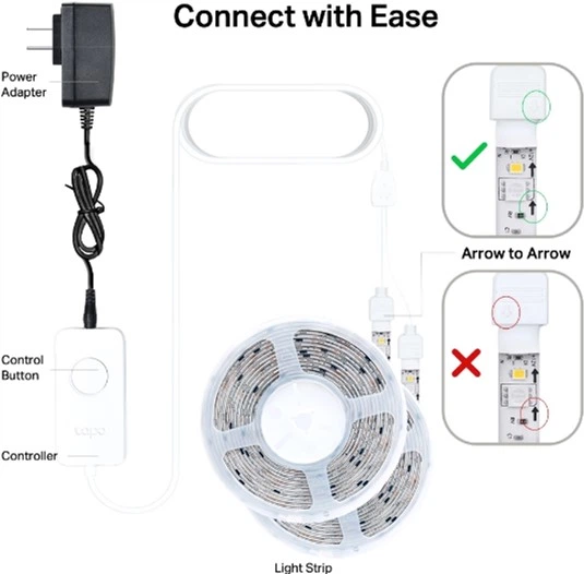 Розумна багатокольорова світлодіодна Wi-Fi стрічка TP-LINK Tapo L930-10 - Фото 8 Розумна багатокольорова світлодіодна Wi-Fi стрічка TP-LINK Tapo L930-10 - зображення 8