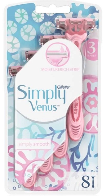 Zestaw jednorazowych maszynek do golenia Gillette Venus Simply 8 szt. (7702018465767) - obraz 1