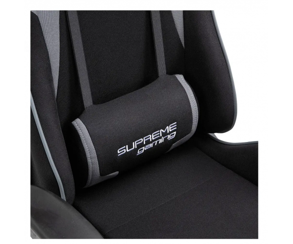 Комп‘ютерне крісло обшите тканиною для геймерів та роботи Supreme 1306 чорний з сірим офісне крісло - изображение 5