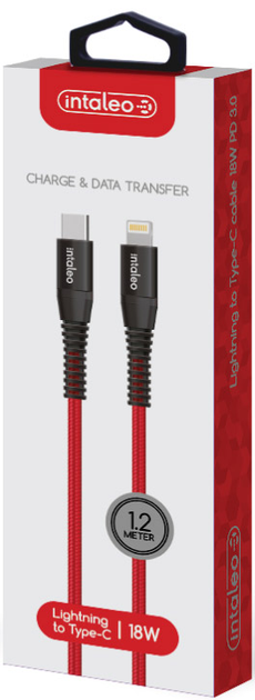 Кабель синхронізації Intaleo CBRNYTL1 Type-C to Lightning 1.2 м 18 Вт Червоний (1283126504129) - зображення 4